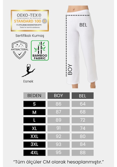 Nt Underwear Bambu İçlik Pantolon Astarı Beyaz