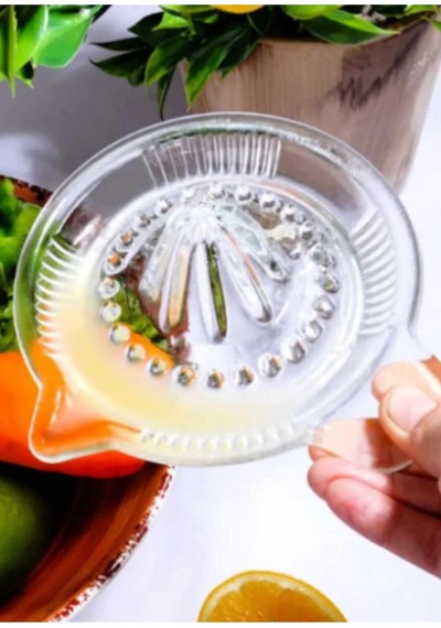 1 Adet Cam Limon Narenciye Sıkacağı Limonluk 14 Cm Portakal Limon Sıkacak Şeffaf
