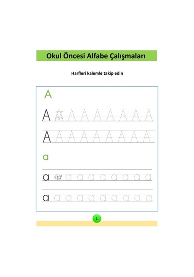 Alfabe-Sayı-Çizgi Çalışmaları YAZ SİL Kitabı