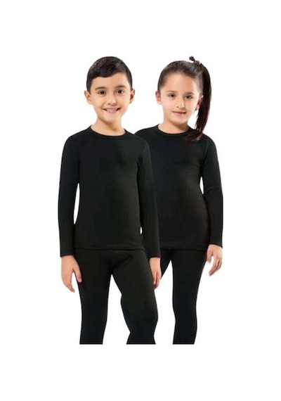 Royaleks Kota 1 Adet Kız Erkek Çocuk Termal Siyah İçlik Fanila Body Takım 2005