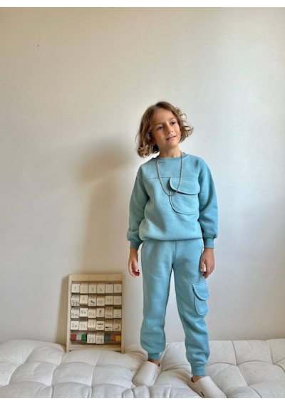 Miniko Kids Erkek Çocuk Kargo Cepli 3 İp Eşofman Takımı Yeşil Miniko Kids Erkek Çocuk Kargo Cepli 3 İp Eşofman Takımı Yeşil