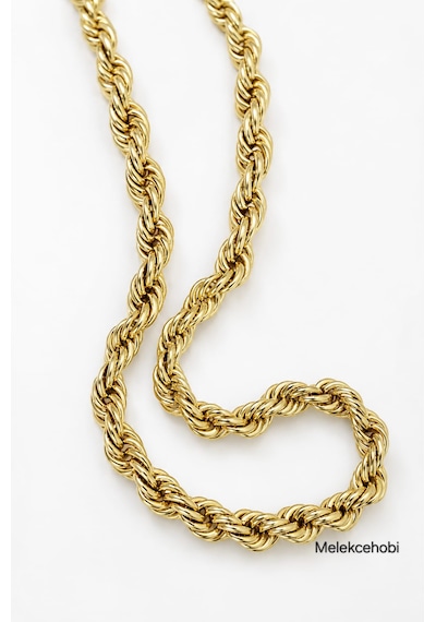 Melekcehobi 14k Altın Renk 8 Mm Kalın Halat Burgu Zincir Kolye 50 Cm Altın Sarı
