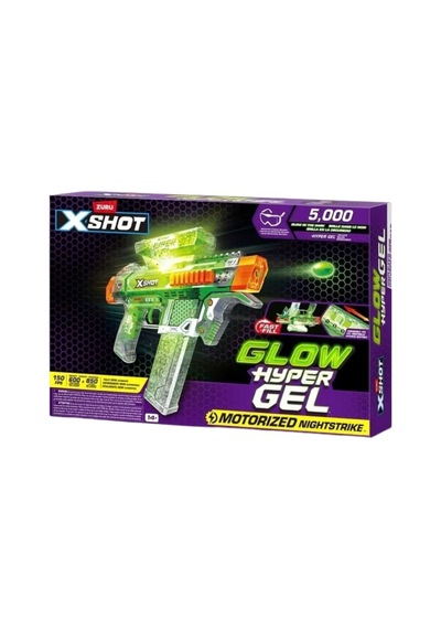 X Shot X-shot Hyper Gel Karanlıkta Parlayan Nightstrike Orta Boy Gel Tabanca Nerf, Oyuncak Tabanca Açık Yeşil