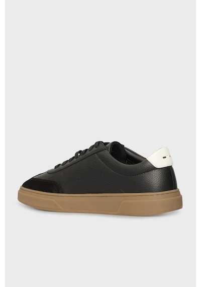 Boss Logolu Deri Süet Detaylı Sneaker Ayakkabı Erkek Ayakkabı 50552852 012 Siyah