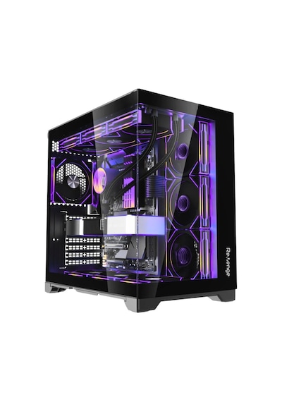 Revenge Supernova x7 ARGB Fanlı ATX Temperli Cam Panel Akvaryum Kumandalı Gaming Bilgisayar Kasası Siyah
