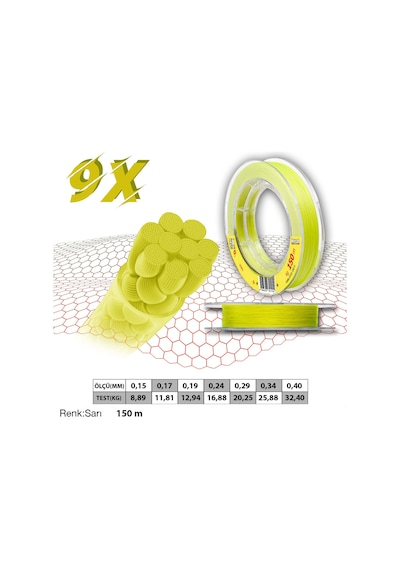 Mercan Platinum Pe 9X Örgü İp 150 M Sarı Misina