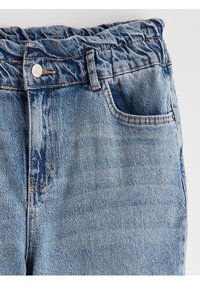 Lcw Comfort İndigo Beli Lastikli Mom Fit Kadın Jean Pantolon