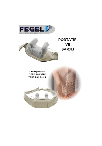 Fegel FG-687 Isıtmalı 3D Shiatsu Şarjlı Kablosuz Omuz ve Boyun Masaj Cihazı