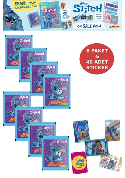 8 Paket Stitch Panini Süper Scrapbook Çıkartma 40 Adet Sticker