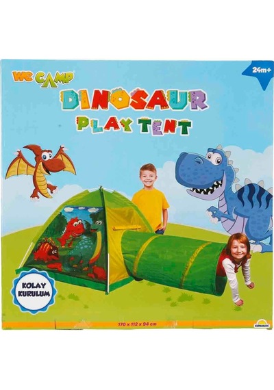 Dinozor Tünelli Oyun Çadırı Çok Renkli