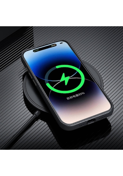 Apple Uyumlu iPhone 16 Pro Kılıf Magsafe Destekli Premium Pu Deri Kapak Royal Case/adora Siyah