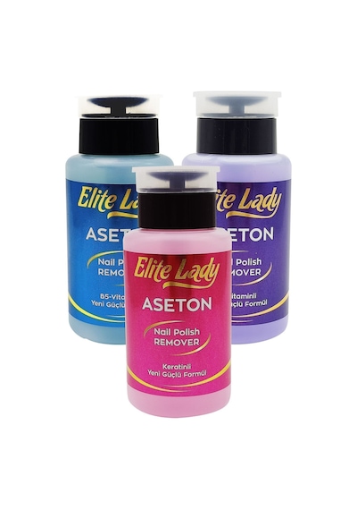 Elite Lady B5 Vitaminli + E Vitaminli + Keratin Aseton Pompalı 3 x 200 ML
