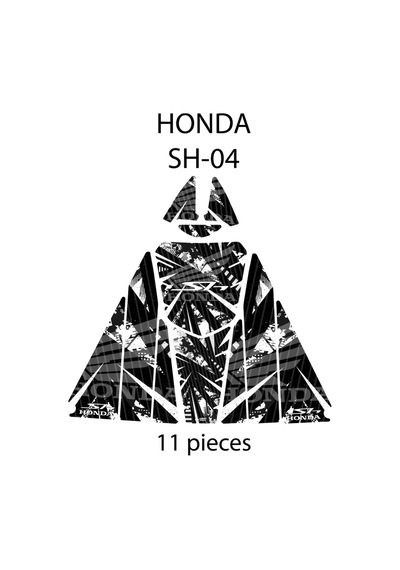 Honda Sh-125 2024 İle Uyumlu 11 Parça Tank Pad Seti Gc21-4 Çok Renkli