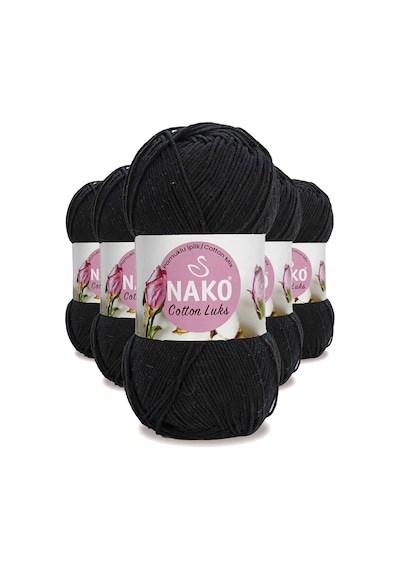 5 Adet Cotton Lüks Yelek Tunik Kazak Bluz Hırka İpi Yünü Siyah 97568