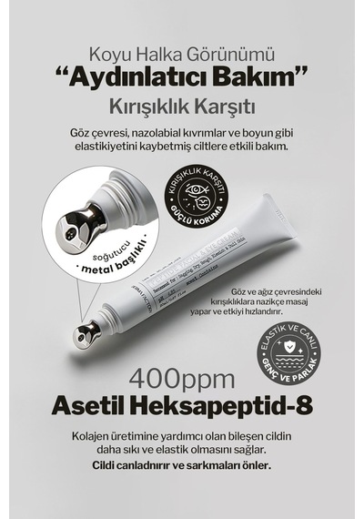 Derma Factory Peptit İçeren Sıkılaştırıcı Masaj Başlıklı Göz ve Yüz Kremi Derma Factory Peptide 20 ML