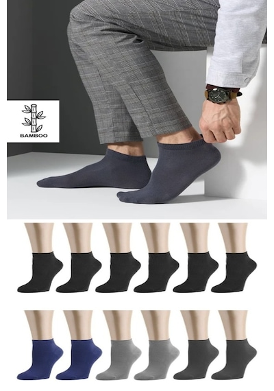 Ozzy Socks 12 Çift Bambu Erkek Dikişsiz Patik Çorap 4 Mevsim Dayanıklı Topuk Ve Burun Koyu Renkler Siyah-lacivert-gri-füme Ozzy Socks 12 Çift Bambu Erkek Dikişsiz Patik Çorap 4 Mevsim Dayanıklı Topuk Ve Burun Koyu Renkler Siyah-lacivert-gri-füme