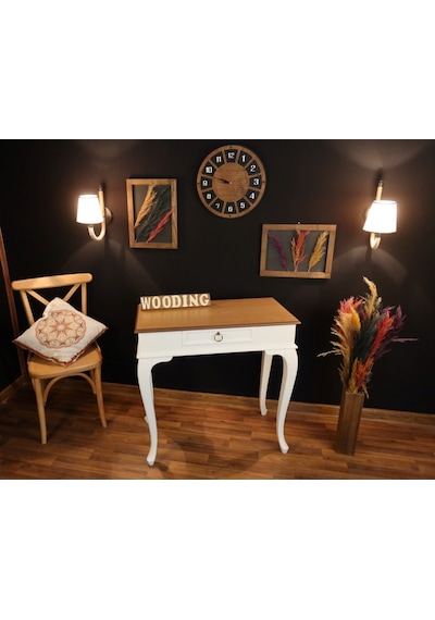 Wooding 80 Cm Çekmeceli Masif Beyaz Naturel Dresuar (548586178) Beyaz