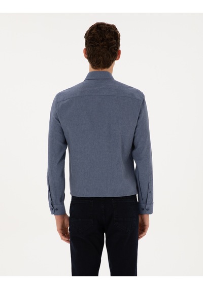 Pierre Cardin Erkek Koyu Mavi Gömlek Desenli 50316751-vr032 Koyu Mavi