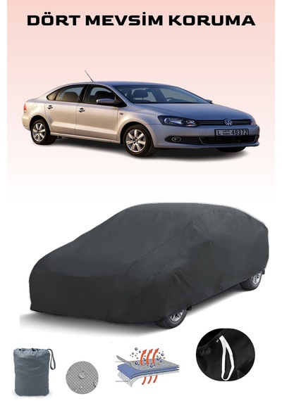 Siyah Volkswagen Vento 2010 - 2021 Araba Brandası, Oto Örtüsü, Araba Çadırı Siyah