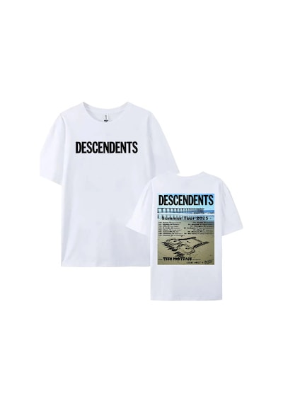 Tarzsokak Beyaz Descendents Yaz Turu Yumuşak Leri Bant Baskı