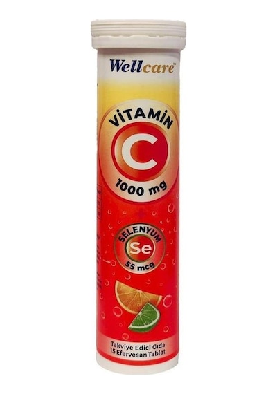 Wellcare Vitamin C 1000 mg Selenyum 55 mcg 15 Efervesan Tablet