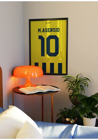 M.asensio 10 Yeni Sarı Lacivert Poster Tablo Siyah Çerçeveli