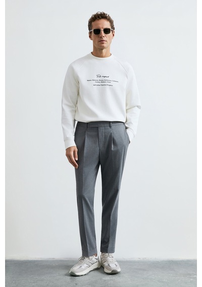 Lufian Cole Erkek Sweatshirt Kırık Beyaz Kırık Beyaz 112030199100510