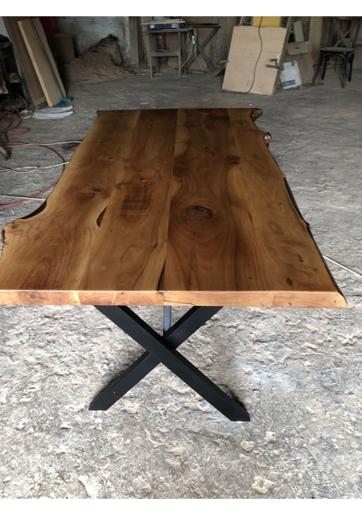 Bintaşmobilya Naturel Doğal Kenar Ceviz Kütük Masalar 140X80.Cm