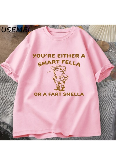 Flood Of Style Bir Akıllı T-shirts T-shirt Boy Retro Karikatür T Shirt Garip Kovboy Kurbağa T Shirt Kadın Er Pembe