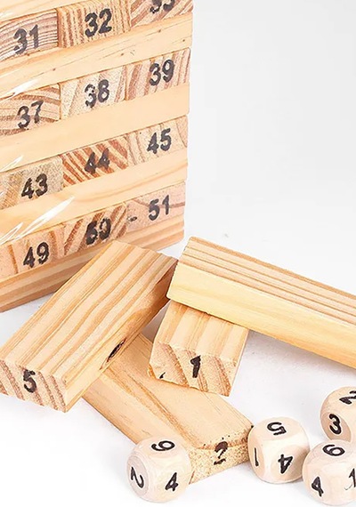 54 Parça Ahşap Jenga Oyunu Zeka Geliştirici Eğlenceli Kule Denge Oyunu
