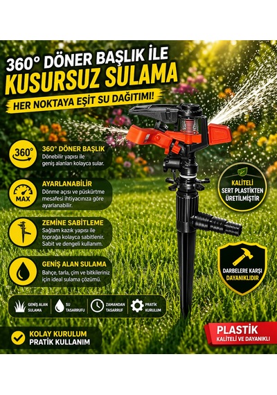 Açı Ayarlı Saplamalı Sprink Fıskiye Kısa Turuncu-siyah