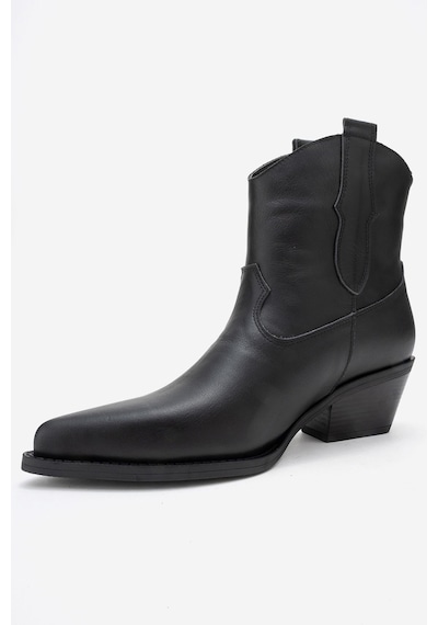 Luvishoes Luvi Shoes Elıa Siyah Cilt Hakiki Deri Kadın Western Bot Siyah