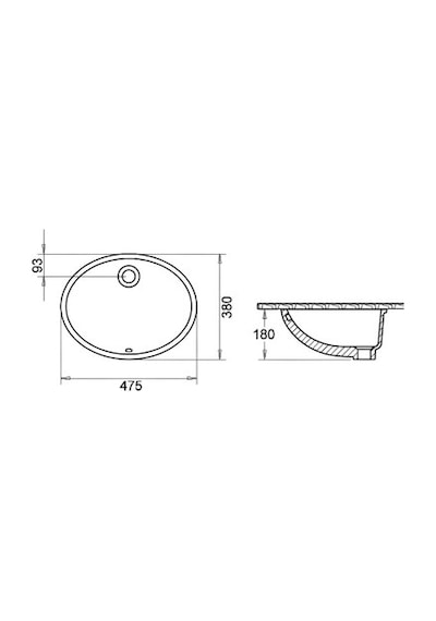 Oval Tezgah Altı Lavabo 37x47 Cm İle Şıklık 508 Yeşil
