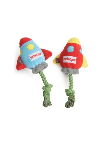 Camon Gıcırtılı Polyester Ve İpli Roket Köpek Oyuncağı 20 Cm