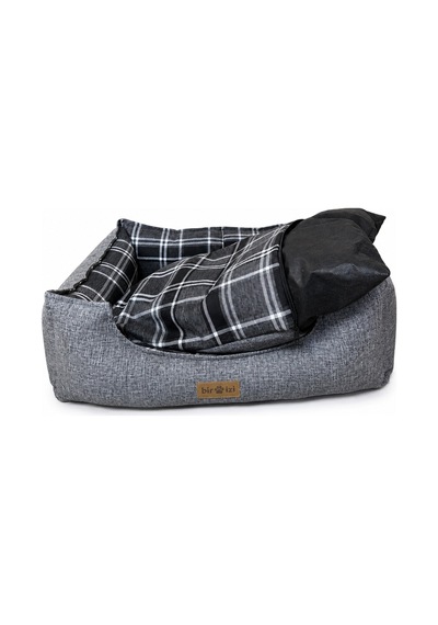 Premium Kedi Ve Köpek Yatağı Kafa Destekli Kaydırmaz Taban Yıkanabilir Fermuarlı Çift Taraflı Minder %100 Boncuk Elyaf Gri 1604540295