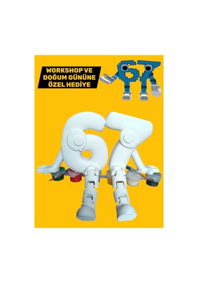 3d Six Seven 67 Roblox Figür Boyama Seti - Kendin Boya Hobi Ve Etkinlik Seti - Akrilik Boya + 2 Fırça