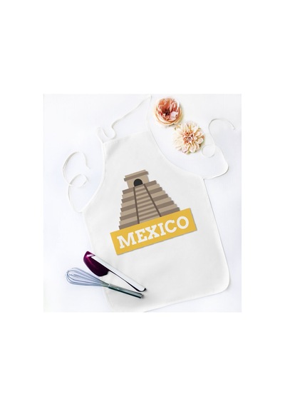 Bk Gift Mexico Tasarımlı Beyaz Mutfak Önlüğü - Model 1