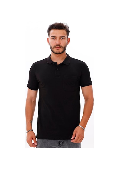 Erkek Polo Yaka Doubleface Tshırt Siyah