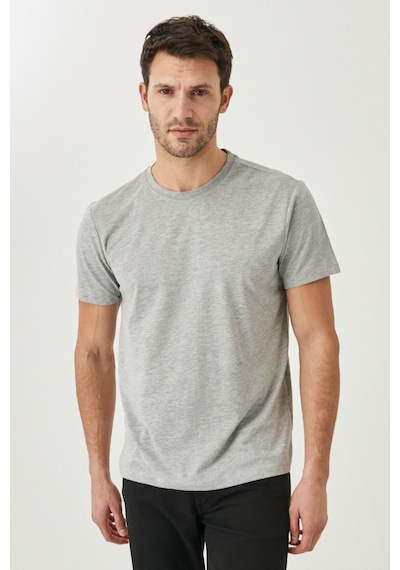 AC&Co / Altınyıldız Classics 4A4800000001GMJXS Slim Fit Bisiklet Yaka Pamuklu Erkek Tişört Gri Melanj
