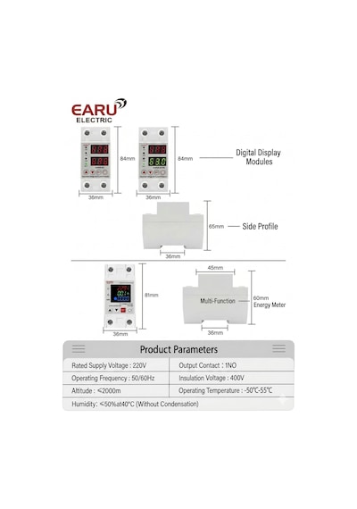 Earu Eapdx-40/63 Dın Raylı Gerilim Koruma Rölesi 40a 63a 230v Источник: