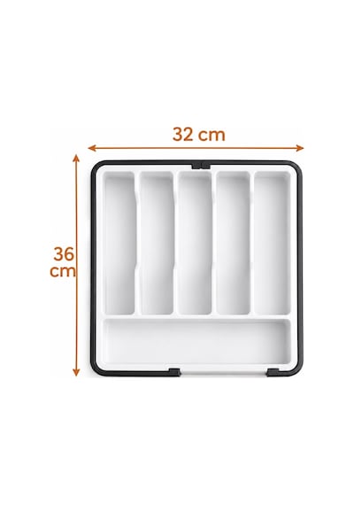 Ayarlanabilir Sürgülü Çekmece İçi Kaşıklık 32-54 Cm,büyük Boy Bölmeli Düzenleyici Sert Plastik Gri
