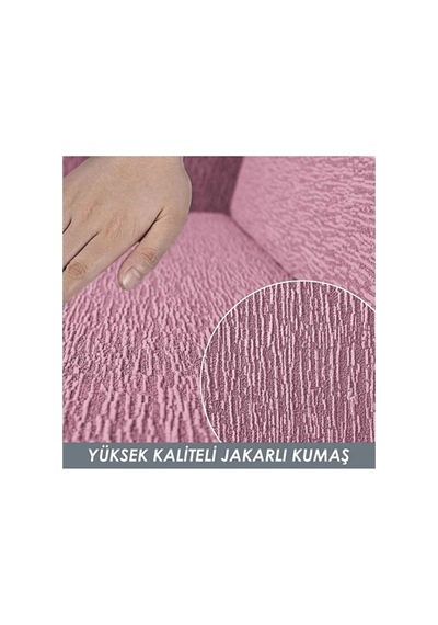 Jakarli 3+3+1+1 Lastikli Koltuk Kılıfı Esnek, Leke Tutmaz, Pudra - 815954100 Pudra