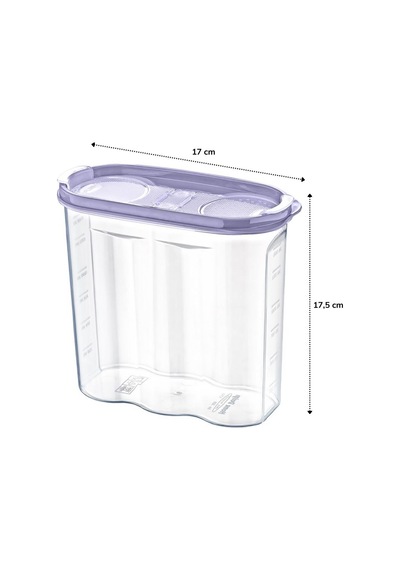 2 Kapaklı Ölçekli Erzak Kuru Gıda Saklama Kutusu Kabı - 1,7 Litre - Sa935 Go53/01505