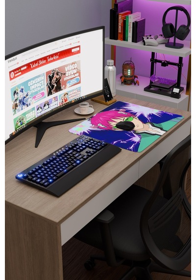 Saiki Kusuo Anime V5 - 48x40 Xl Gaming Kauçuk Kaymaz Taban Mouse Pad Fare Altlığı