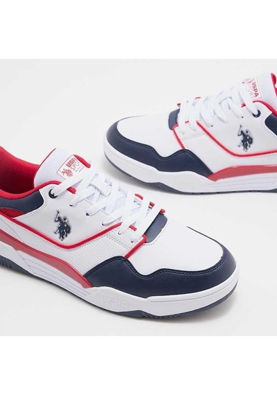 U.S. Polo Assn. 4W MARTELL 4PR Erkek  Beyaz / Lacivert / Kırmızı Sneaker
