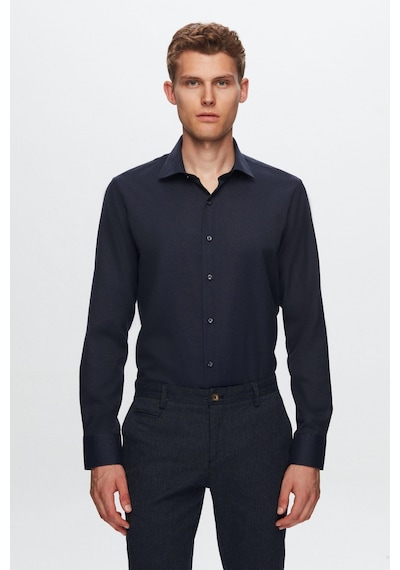 D'S Damat Ds Damat Slim Fit Lacivert Armürlü Gömlek 7hf02ort02100 101