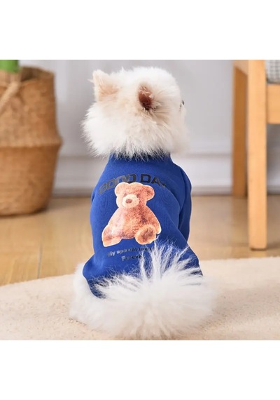 Kedi Ve Köpek İçin Ayıcıklı Mavi Sweatshirt