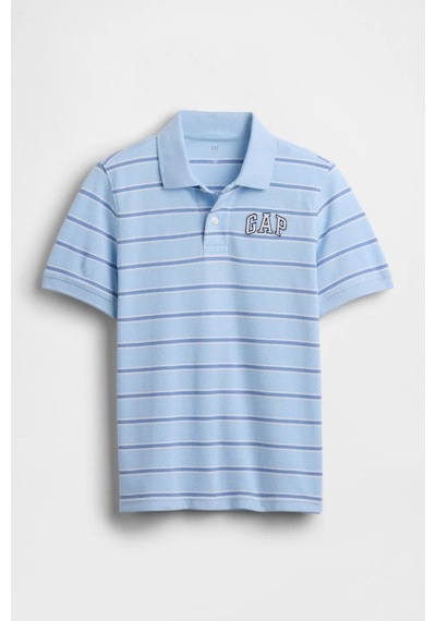 Gap Erkek Çocuk Logo Detaylı Pique Mavi Polo T-shirt-13557 Mavi