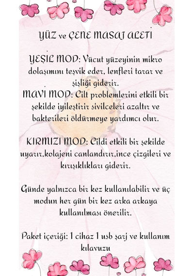 Ems Yüz Ve Çene Masaj Aleti Bataryalı Beyaz - Pembe