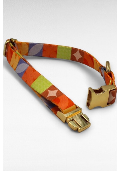 Caramelos İsimli Köpek Tasması, Yavru Köpek Tasması, Küçük Irk Köpek Tasması, Metal Kilit, 1,5 Cm Turuncu